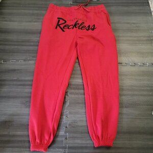 Young and Reckless Red Joggers Size Large